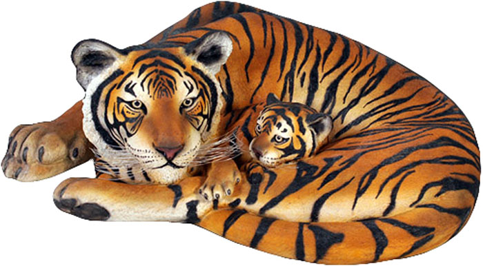 Resin Tigress With Cub